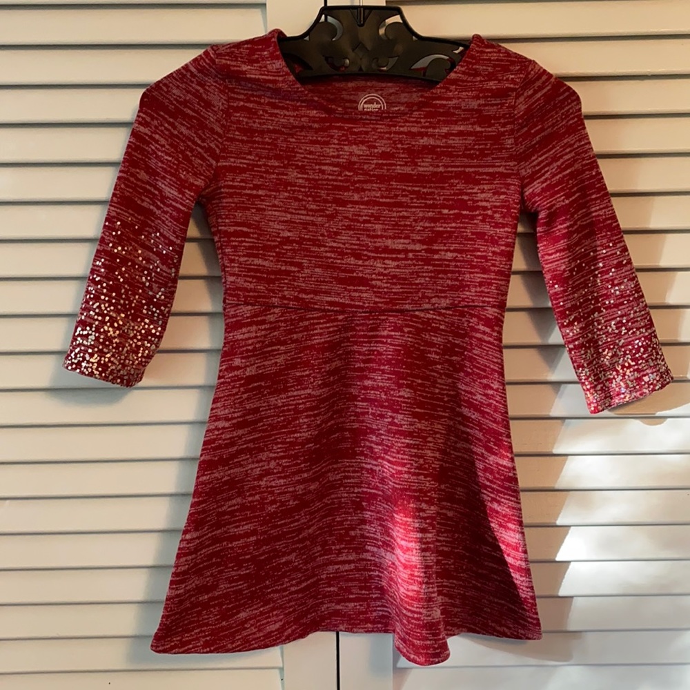 Wonder Nation Red and Silver Girls Dress